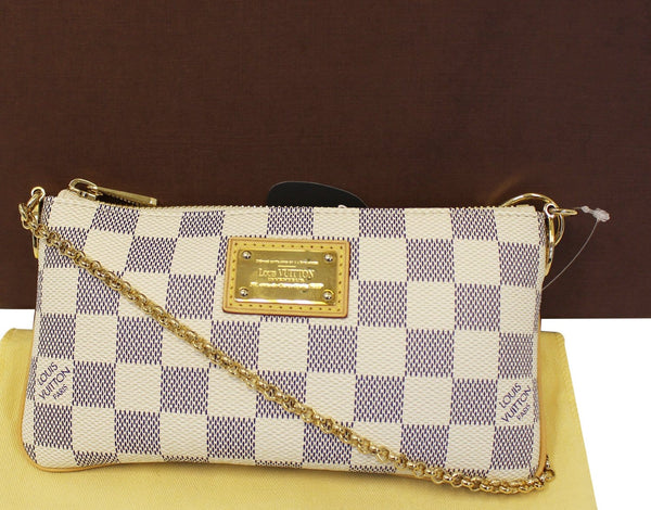 LOUIS VUITTON Damier Azur Milla MM White Pouch Bag