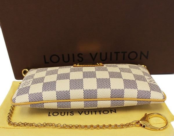 LOUIS VUITTON Damier Azur Milla MM White Pouch Bag