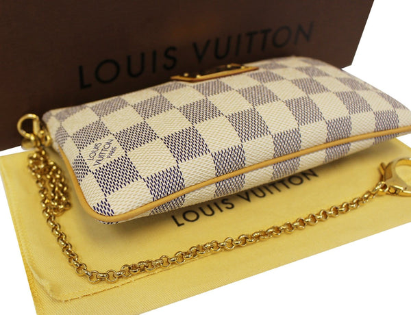 LOUIS VUITTON Damier Azur Milla MM White Pouch Bag