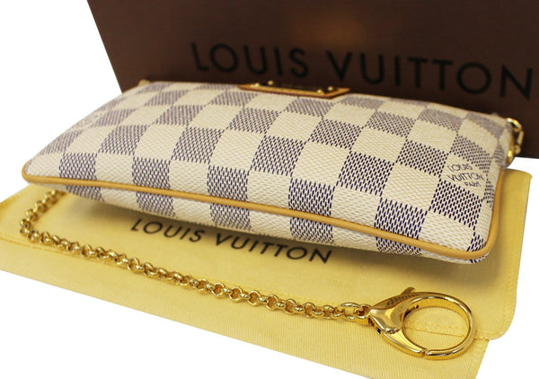 LOUIS VUITTON Damier Azur Milla MM White Pouch Bag