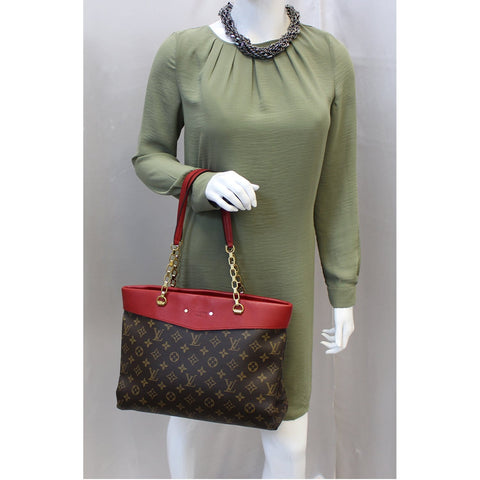 LOUIS VUITTON Pallas Chain Shopper Bag Monogram Canvas Cherry-US