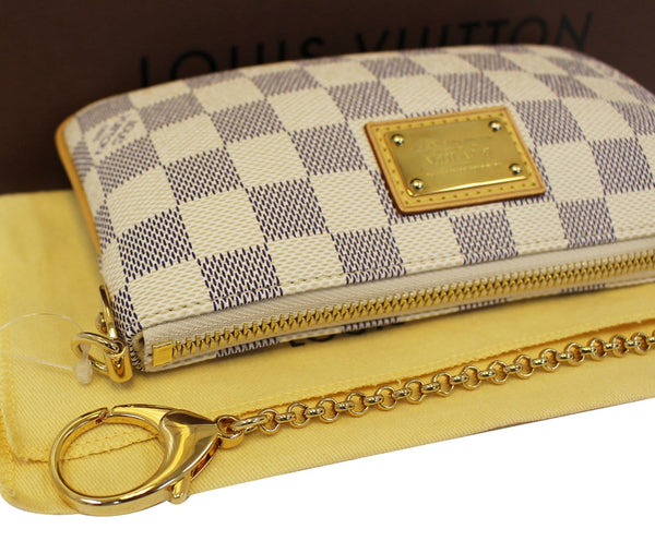 LOUIS VUITTON Damier Azur Milla MM White Pouch Bag