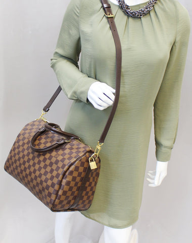 LOUIS VUITTON Damier Ebene Speedy 30 Bandouliere Shoulder Bag