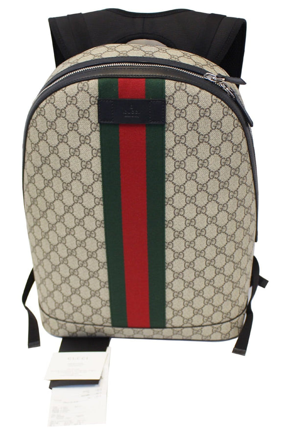 GUCCI 442722 Supreme GG Monogram Web Brown Backpack