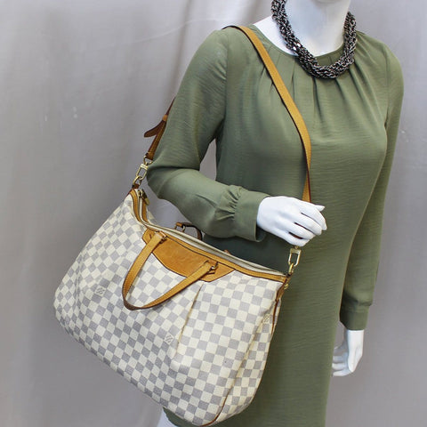 LOUIS VUITTON Damier Azur Siracusa GM Shoulder Handbag