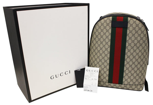 GUCCI 442722 Supreme GG Monogram Web Brown Backpack