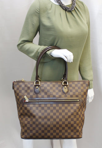 LOUIS VUITTON Damier Ebene Saleya GM Shoulder Tote Bag