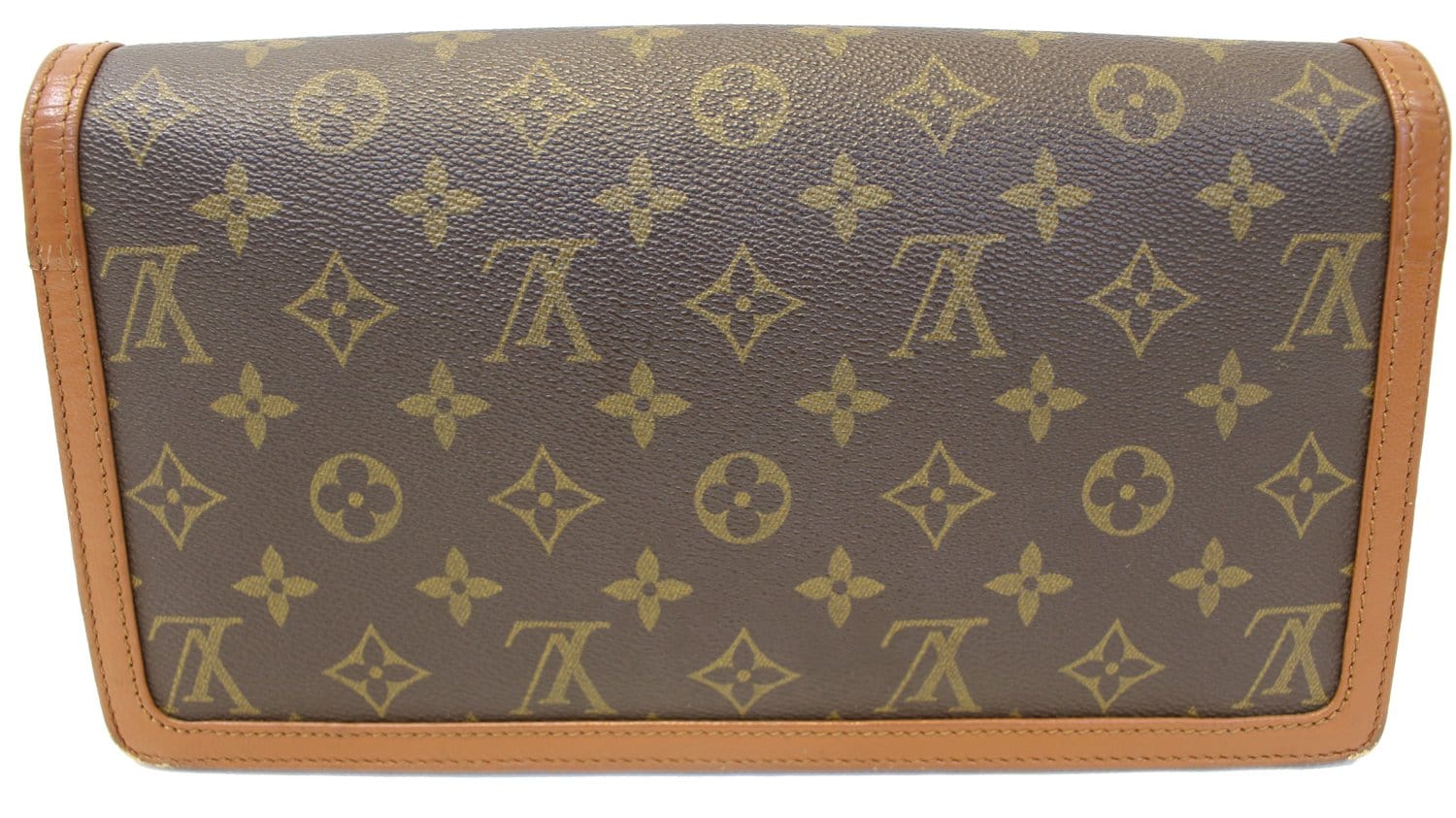 Louis Vuitton Pochette Monogram Dame Gm Envelope 5lv63 Brown Coated Canvas  Clutch, Louis Vuitton