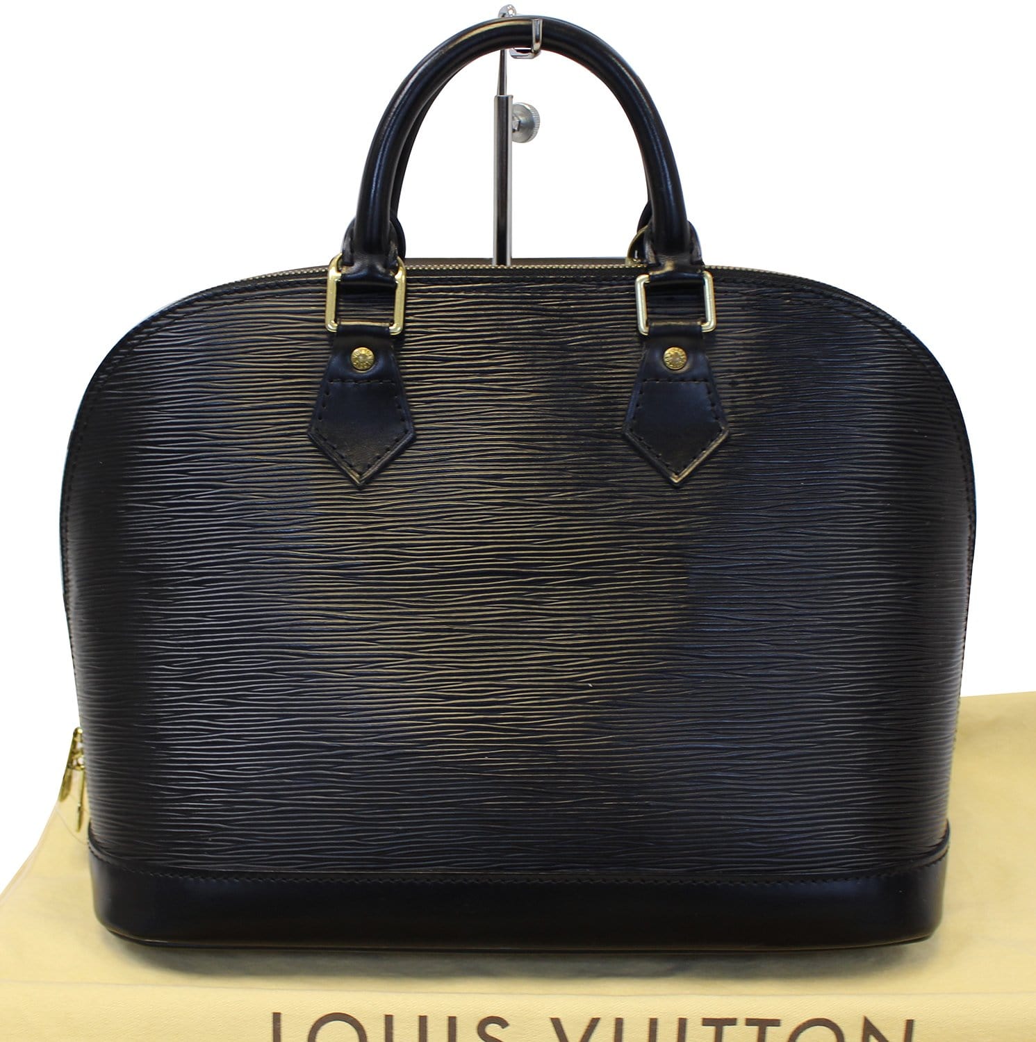 Louis Vuitton Alma MM Patent Epi Leather Noir - THE PURSE AFFAIR
