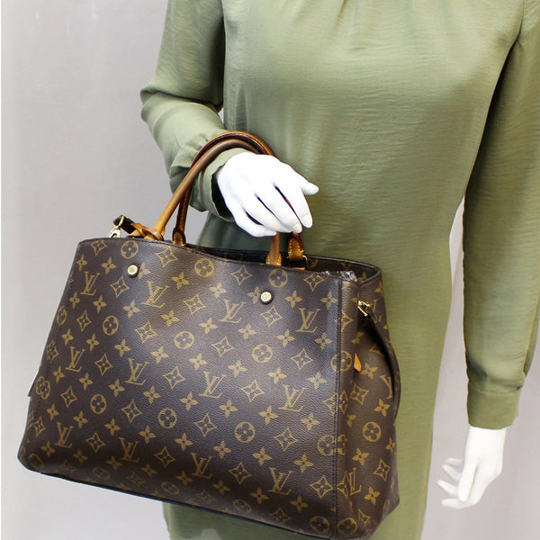 LOUIS VUITTON Monogram Canvas Montaigne GM Shoulder Handbag