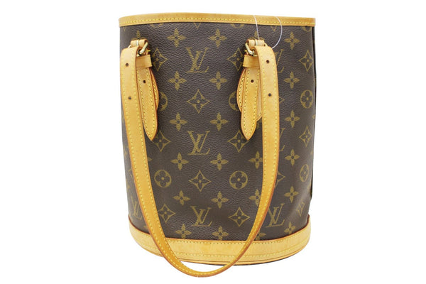 LOUIS VUITTON Monogram Canvas Petit Bucket Brown Shoulder Bag