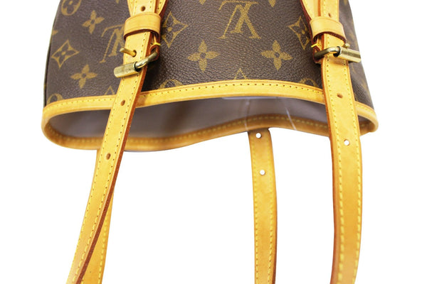 LOUIS VUITTON Monogram Canvas Petit Bucket Brown Shoulder Bag