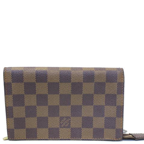 LOUIS VUITTON Damier Ebene Cosmetic Pouch Brown-US