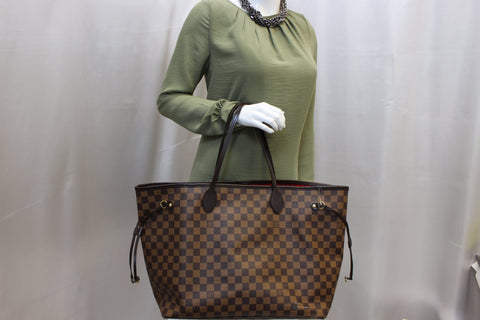 LOUIS VUITTON Damier Ebene Neverfull GM Tote Shoulder Bag