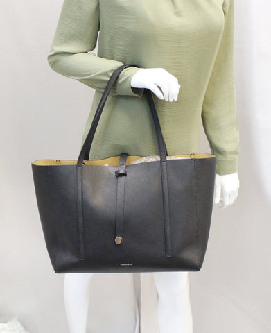 Tiffany & Co Black Textured Reversible Leather Tote Bag