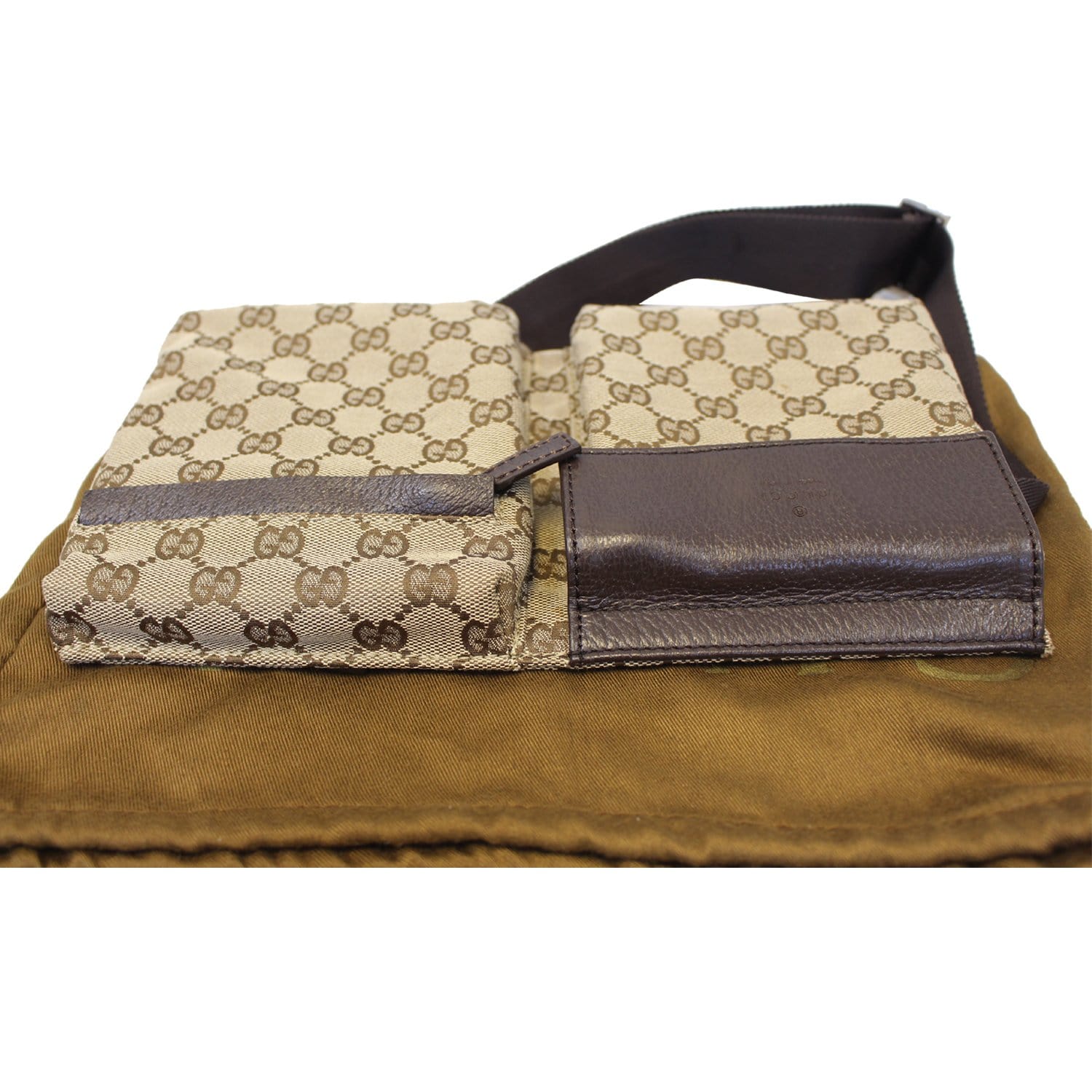 Gucci Dark Brown Monogram GG Belt Bag Waist Pack Bum Pouch 123g32