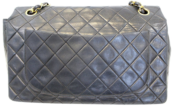 CHANEL Black Quilted Leather Black Medium Flap Shoulder Bag