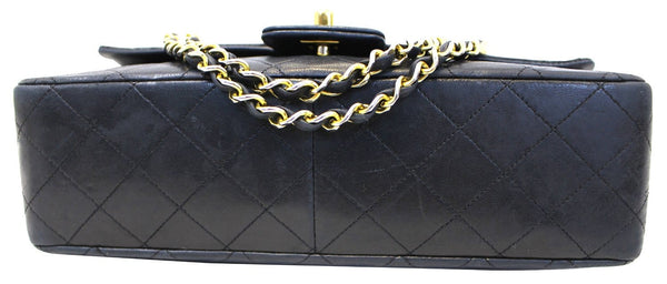 CHANEL Black Quilted Leather Black Medium Flap Shoulder Bag