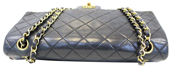 CHANEL Black Quilted Leather Black Medium Flap Shoulder Bag