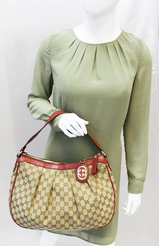 GUCCI GG Canvas Sukey Hobo Bag 232955