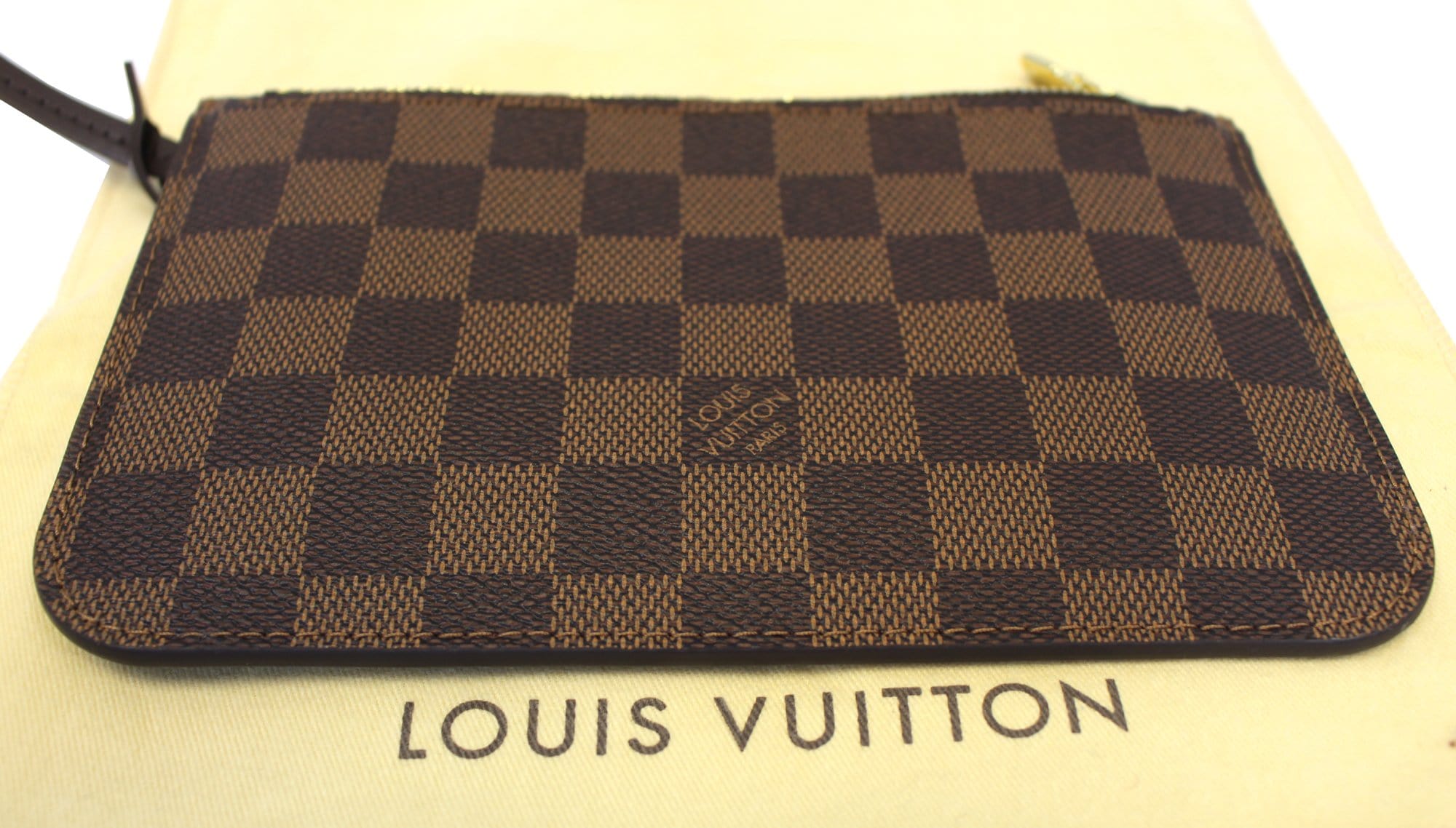 Louis Vuitton Damier Ebene Neverfull Pochette PM Wristlet Pouch