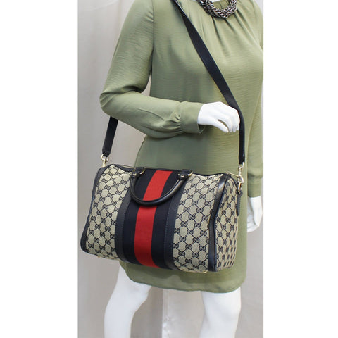 GUCCI Web Medium Original GG Boston Bag with Signature Web 247205-US