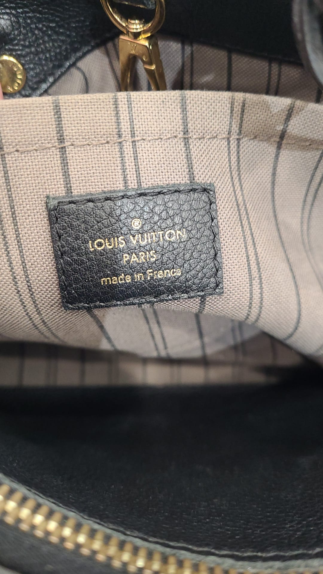 Louis Vuitton Montaigne Size Bb Noir M45778 Monogram Empreinte Leather