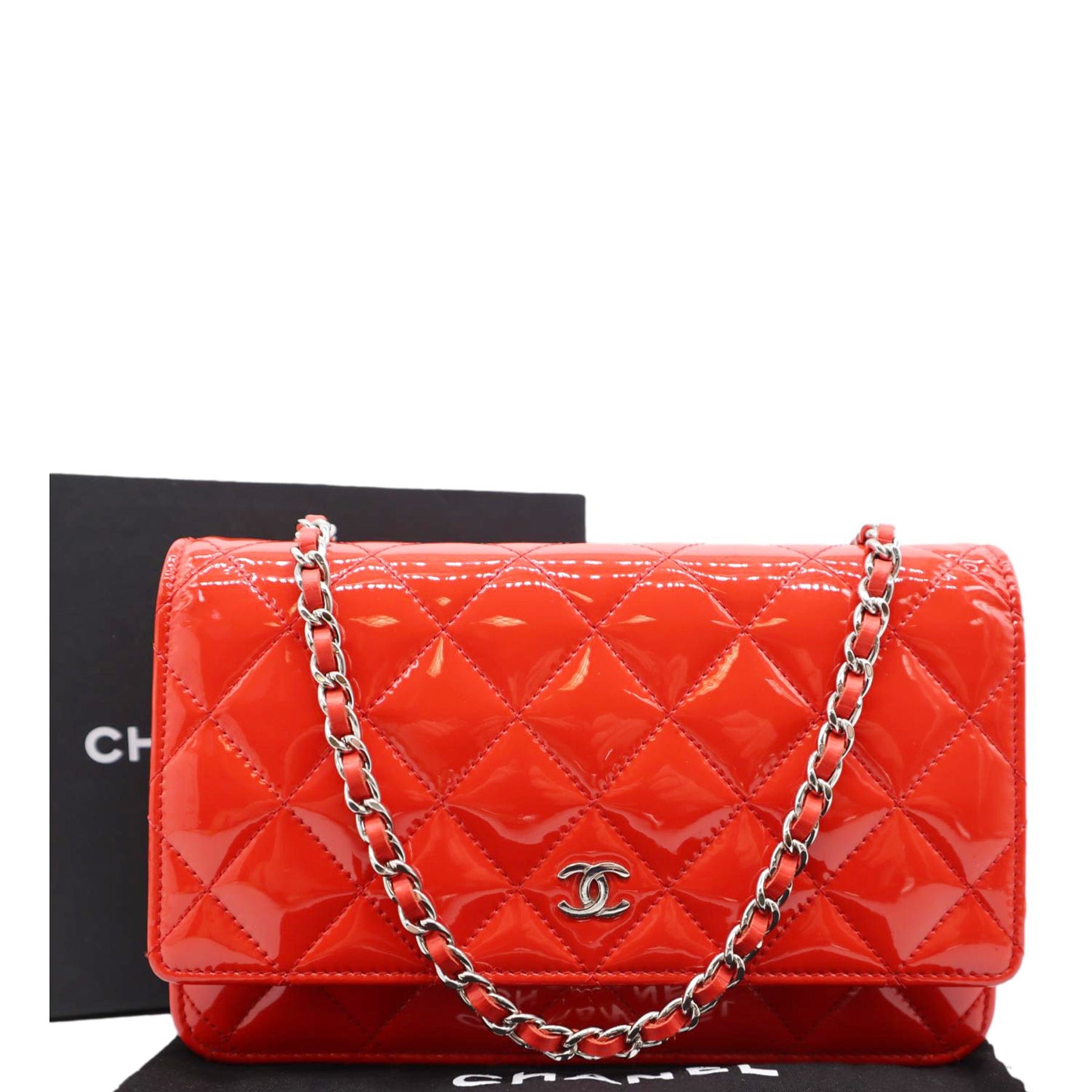 Chanel Timeless Wallet On Chain Patent Red