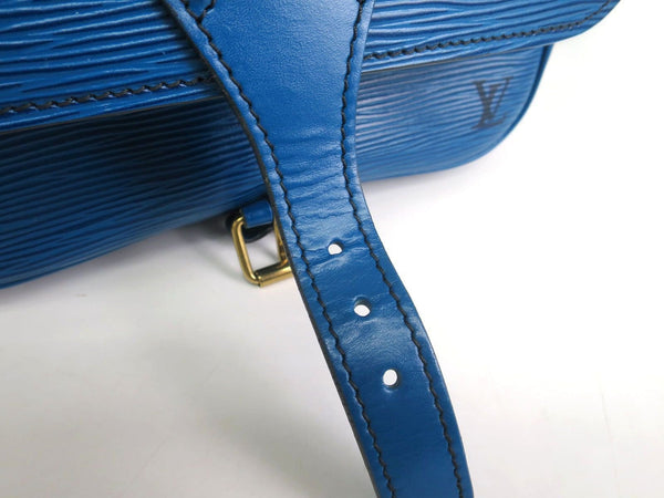 LOUIS VUITTON Cartouchiere Epi Leather Blue Toledo Shoulder Bag