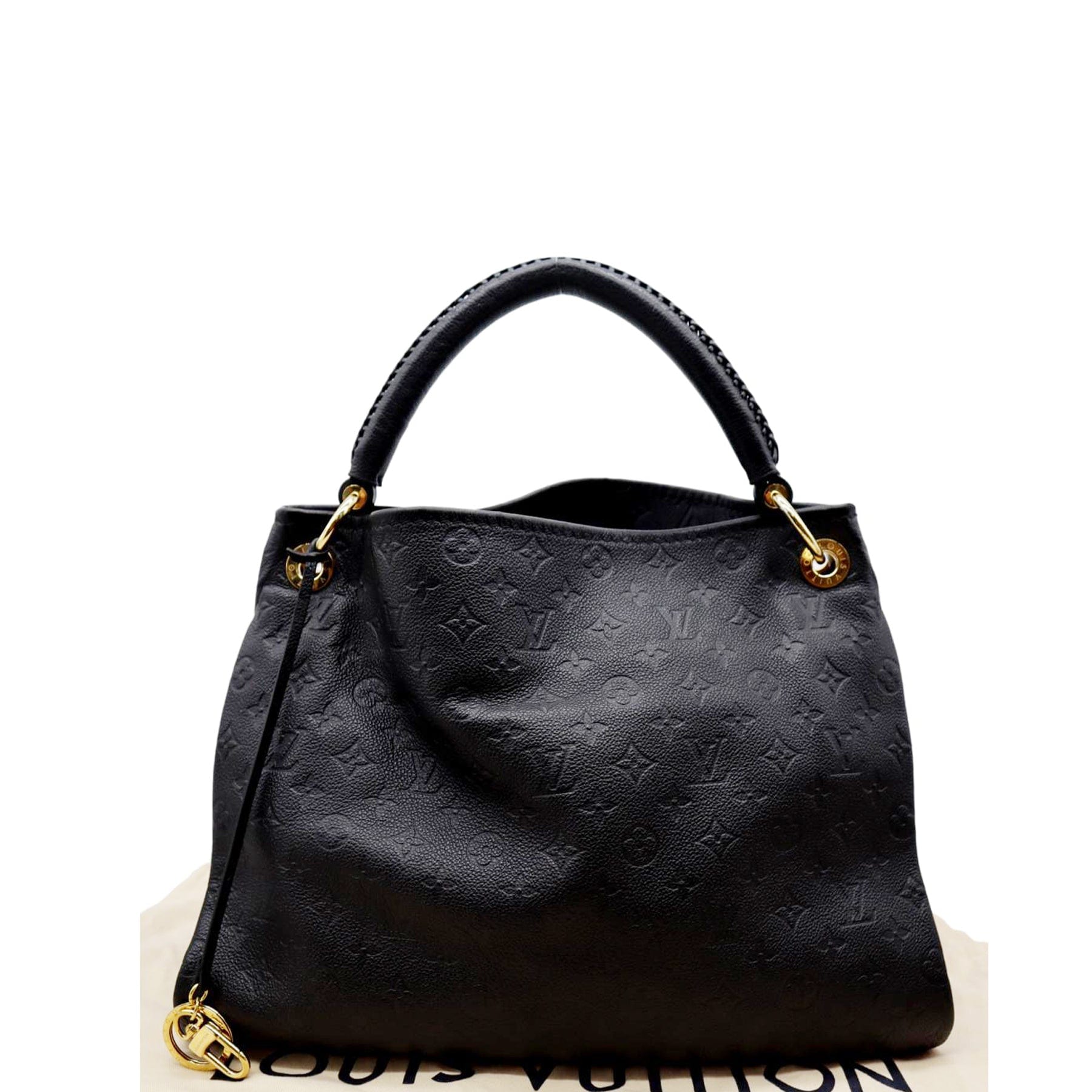 Louis Vuitton Artsy MM Black Monogram Empreinte Leather Bag +