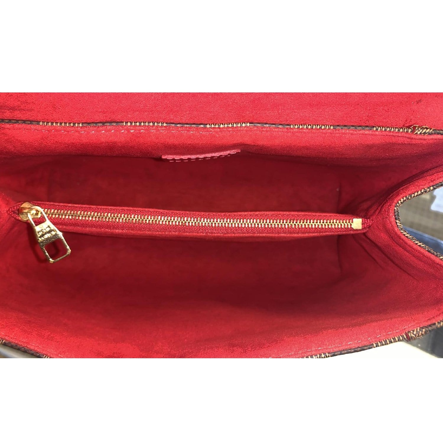 Caissa Chain Clutch Damier Ebene – Keeks Designer Handbags