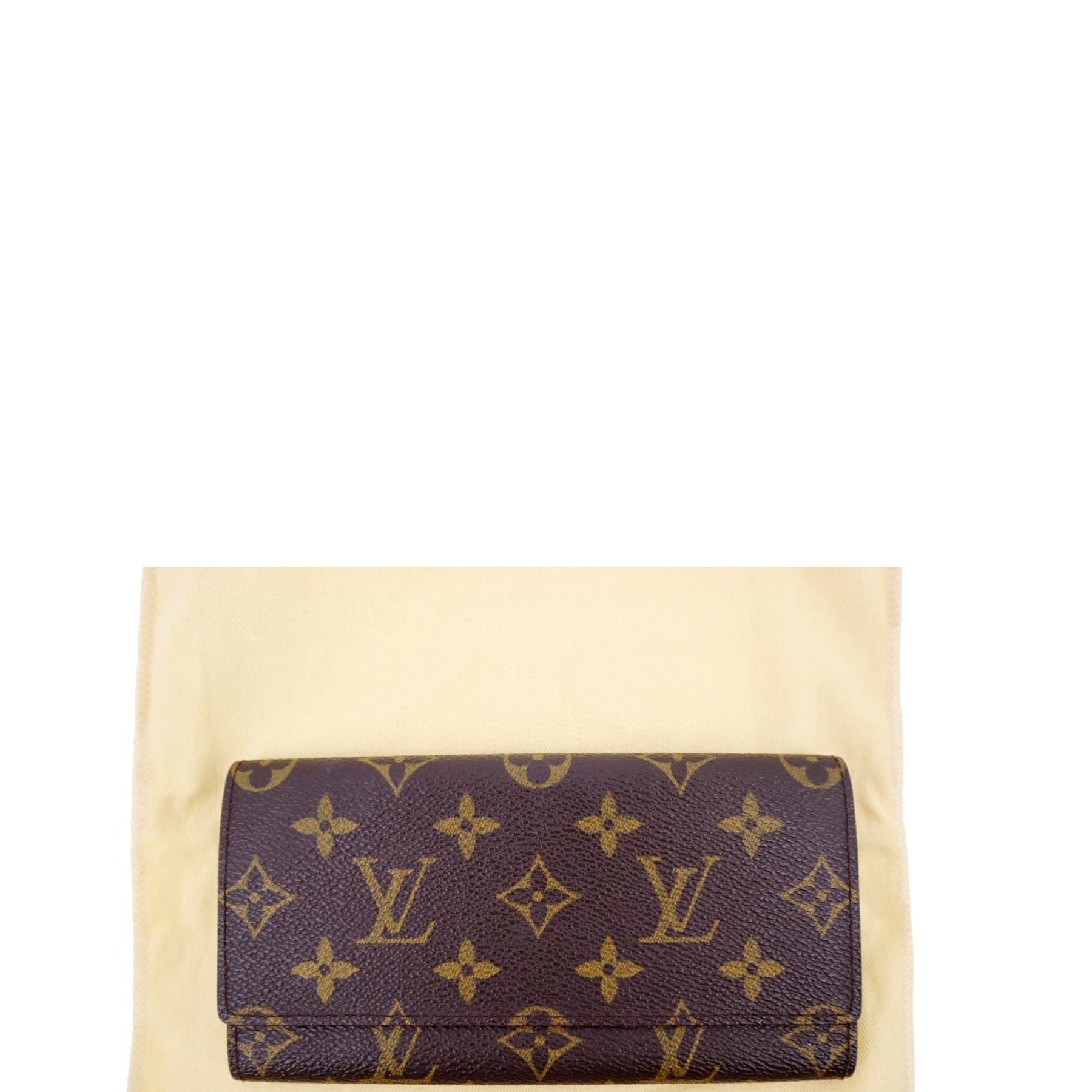 Louis Vuitton Dark Brown Coated Canvas Monogram Fold Over Flap Wallets —  Labels Resale Boutique