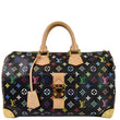 LOUIS VUITTON Speedy 40 Monogram Multicolor Satchel Bag Black