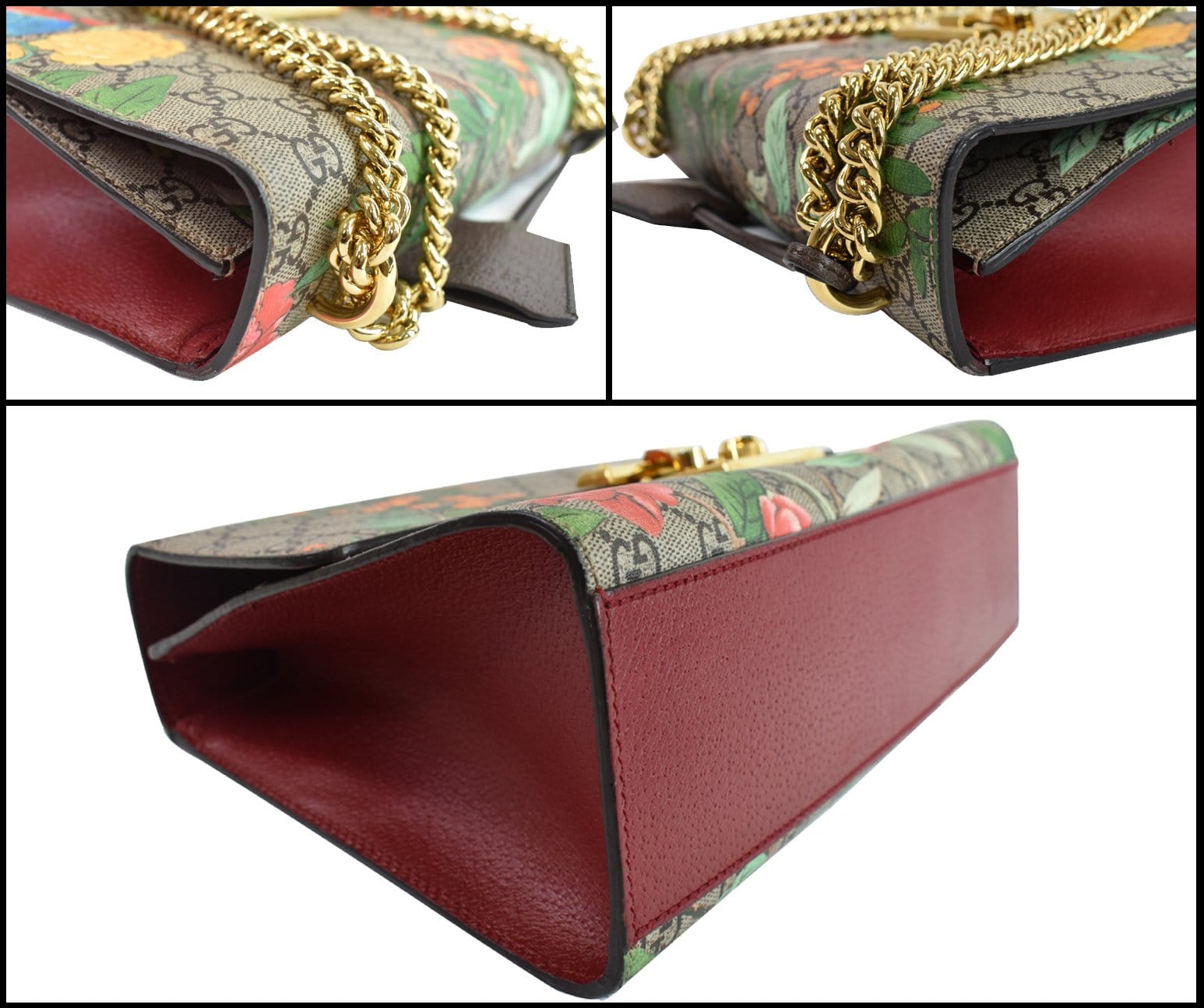 Gucci Beige/Red GG Supreme Small Padlock Shoulder Bag Gucci