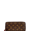 LOUIS VUITTON Clemence Monogram Canvas Zippy Wallet Brown